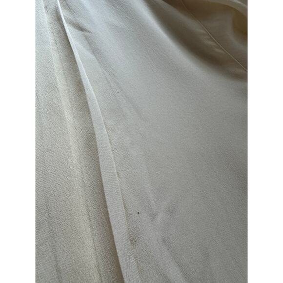 Max Mara 100% Silk Blouse Ivory Pleated Top Quiet Luxury Old Money Retro Classic - Picture 9 of 9